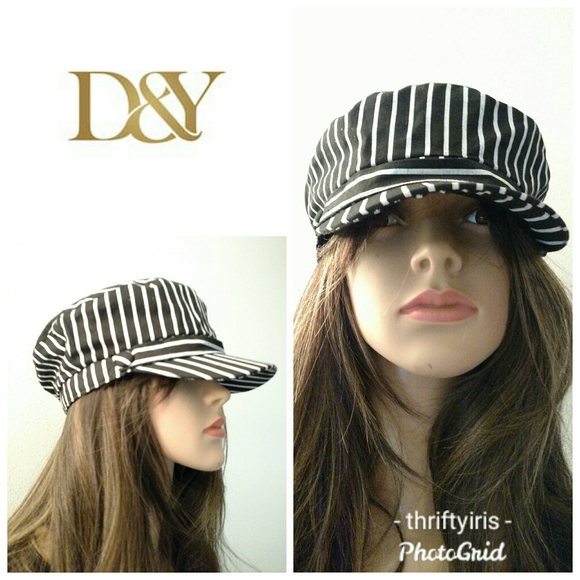 black and white striped hat
